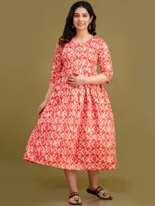 Mialo fashion Women Abstract Printed Fit & Flare Dress