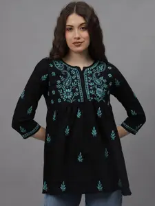 Seva Chikan Ethnic Motifs Embroidered Chikankari Chikankari Kurti