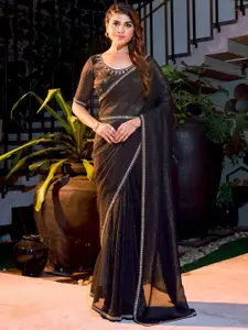 Anouk Embellished Beads and Stones Pure Chiffon Saree