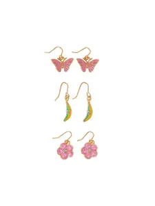 Accessorize Set Of 3 Contemporary Metal Drop Earrings