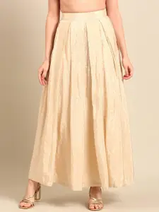 De Moza Embellished Gathered or Pleated Flared Maxi  Skirts