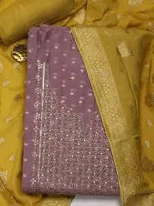 Meena Bazaar Floral Art Silk Unstitched Dress Material