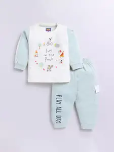 Nottie Planet Boys Printed Pure Cotton T-shirt with Pyjamas