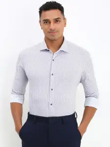Allen Solly Sport Men Spread Collar Micro Ditsy Printed Cotton Slim Fit Formal Shirt