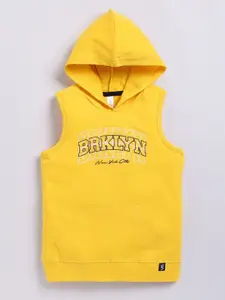 Ginie Boys Typography Printed Hood Cotton T-shirt