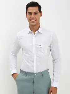 Allen Solly Men Spread Collar Tartan Checked Cotton Slim Fit Formal Shirt