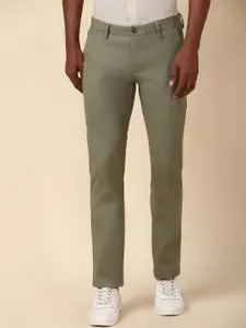 Allen Solly Men Solid Striped Slim Fit Regular Trousers
