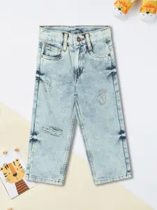 max Boys Mid-Rise Low Distress Pure Cotton Heavy Fade Jeans