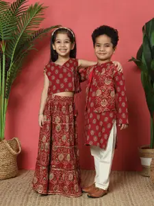 Readiprint Girls Printed Ready to Wear Lehenga & Blouse