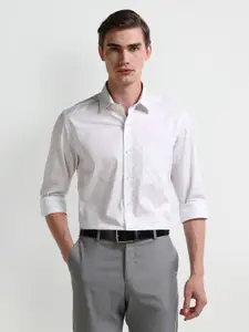 Arrow Men Modern Spread Collar Geometric Printed Cotton Slim Fit Formal Shirt