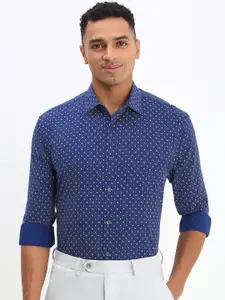 Allen Solly Men Spread Collar Micro Ditsy Printed Cotton Slim Fit Formal Shirt