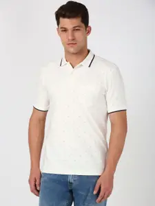 Peter England Men Conversational Printed Polo Collar Cotton T-Shirt