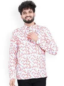 Valencia Fashion Ethnic Motifs Printed Mandarin Collar Cotton Silk Straight  Kurta