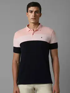 Louis Philippe Sport Men Colourblocked Polo Collar Cotton Slim Fit T-Shirt