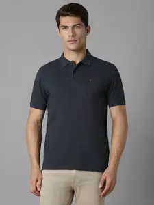 Louis Philippe Sport Men Abstract Printed Polo Collar Cotton Slim Fit T-shirt