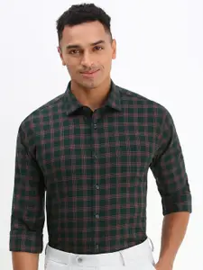 Allen Solly Men Spread Collar Tartan Checked Cotton Slim Fit Formal Shirt