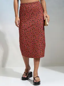 Tokyo Talkies Animal Printed Pencil Midi Skirt