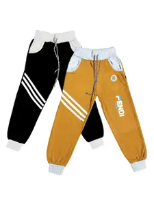 BAESD Boys Pack Of 2 Printed Mid-Rise Joggers