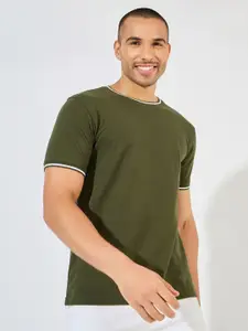 Styli Men Basic Pique Crew Neck Ringer T-Shirt
