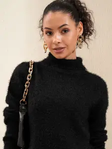 Tokyo Talkies Women Pullover with Fuzzy Detail