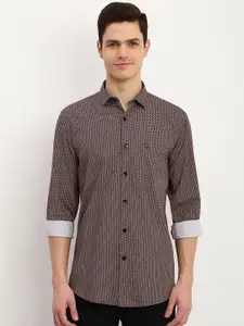 Allen Solly Men Spread Collar Micro Ditsy Printed Cotton Slim Fit Casual Shirt