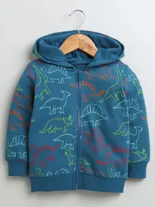 BUMZEE Boys Printed Hooded Cotton Sweatshirt