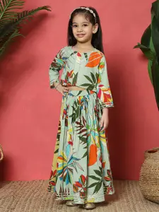 Readiprint Girls Printed Ready to Wear Lehenga & Blouse