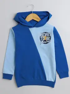 BUMZEE Boys Colourblocked Hooded Cotton Sweatshirt