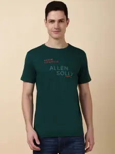 Allen Solly Men Typography Printed Round Neck Cotton Slim Fit T-Shirt