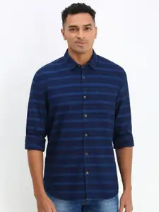 Allen Solly Men Custom Spread Collar Horizontal Striped Cotton Casual Shirt