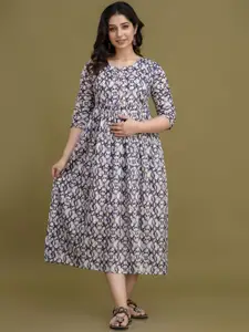 Mialo fashion Women Abstract Printed Fit & Flare Dress