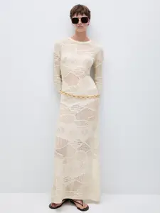 MANGO Self Designed Semi-Sheer Maxi Dress