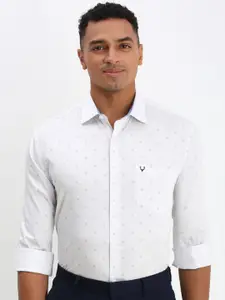 Allen Solly Men Spread Collar Micro Ditsy Printed Cotton Slim Fit Formal Shirt