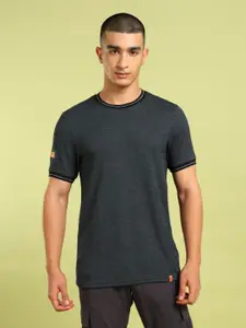 Technosport Men UPF50 Textured Round Neck Slim Fit T-shirt