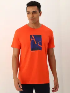 Allen Solly Men Graphic Printed Round Neck Cotton Slim Fit T-Shirt