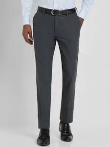 Allen Solly Sport Men Solid Checked  Formal Slim Fit Trousers