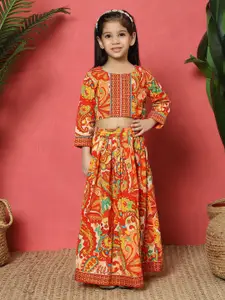 Readiprint Girls Printed Ready to Wear Lehenga & Blouse