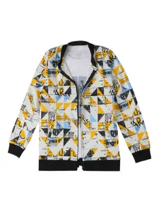 CAVIO Boys Geometric Reversible Jacket & T-Shirt