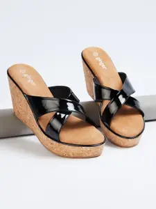 Ginger by Lifestyle Women Printed PU Party Wedge Sandals