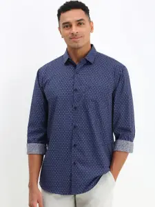 Allen Solly Men Spread Collar Geometric Printed Cotton Slim Fit Casual Shirt