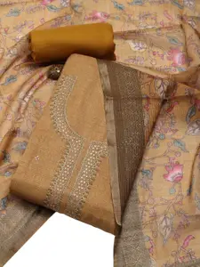 Meena Bazaar Floral Embroidered Sequinned Unstitched Dress Material