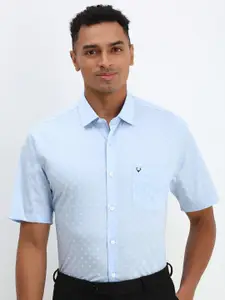 Allen Solly Men Spread Collar Micro Ditsy Printed Cotton Slim Fit Formal Shirt