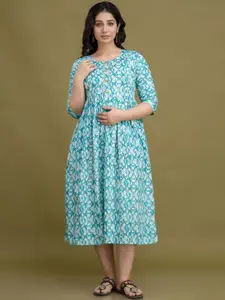 Mialo fashion Women Abstract Printed Fit & Flare Dress