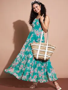 Deewa Women Floral Printed Fit & Flare Maxi Dress