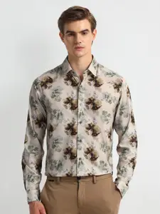 Arrow Men Classic Spread Collar Floral Printed Cotton Casual Shirt