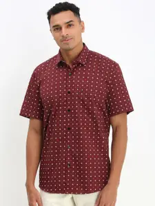 Allen Solly Men Spread Collar Geometric Printed Cotton Slim Fit Casual Shirt