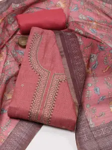 Meena Bazaar Floral Embroidered Sequinned Unstitched Dress Material