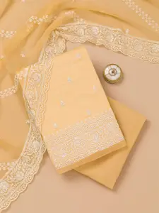 Koskii Floral Embroidered Unstitched Dress Material