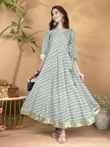 Anouk Striped With Tie-Ups Detail Maxi Dress