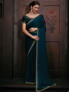 Anouk Beads and Stones Solid Saree